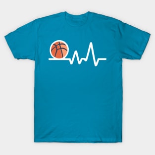 Basketball Love - Basketball Heartbeat Sports Fan T-Shirt